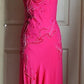 Pink Elegant Exquisite Beading Spaghetti Strap Long Chiffon Ball Gown Evening Dress Party Dress nv3674
