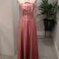 Pink Fashion Simple Elegant Bowknot Long Satin Ball Gown Evening Dress Party Dress Prom Dress nv3751