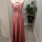 Pink Fashion Simple Elegant Bowknot Long Satin Ball Gown Evening Dress Party Dress Prom Dress nv3751