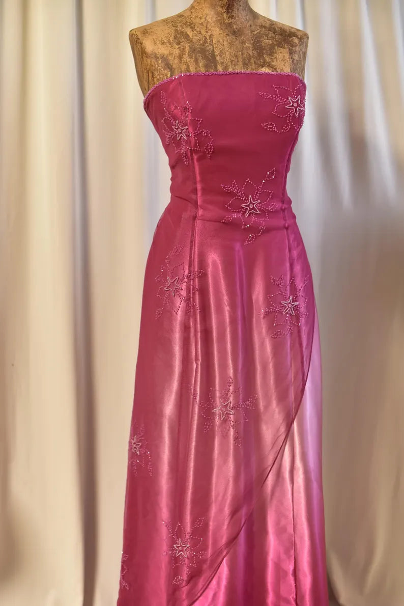 Pink Pretty Fashion Off Shoulder Exquisite Beading Long tulle Satin Ball Gown Evening Dress Party Dress nv3614