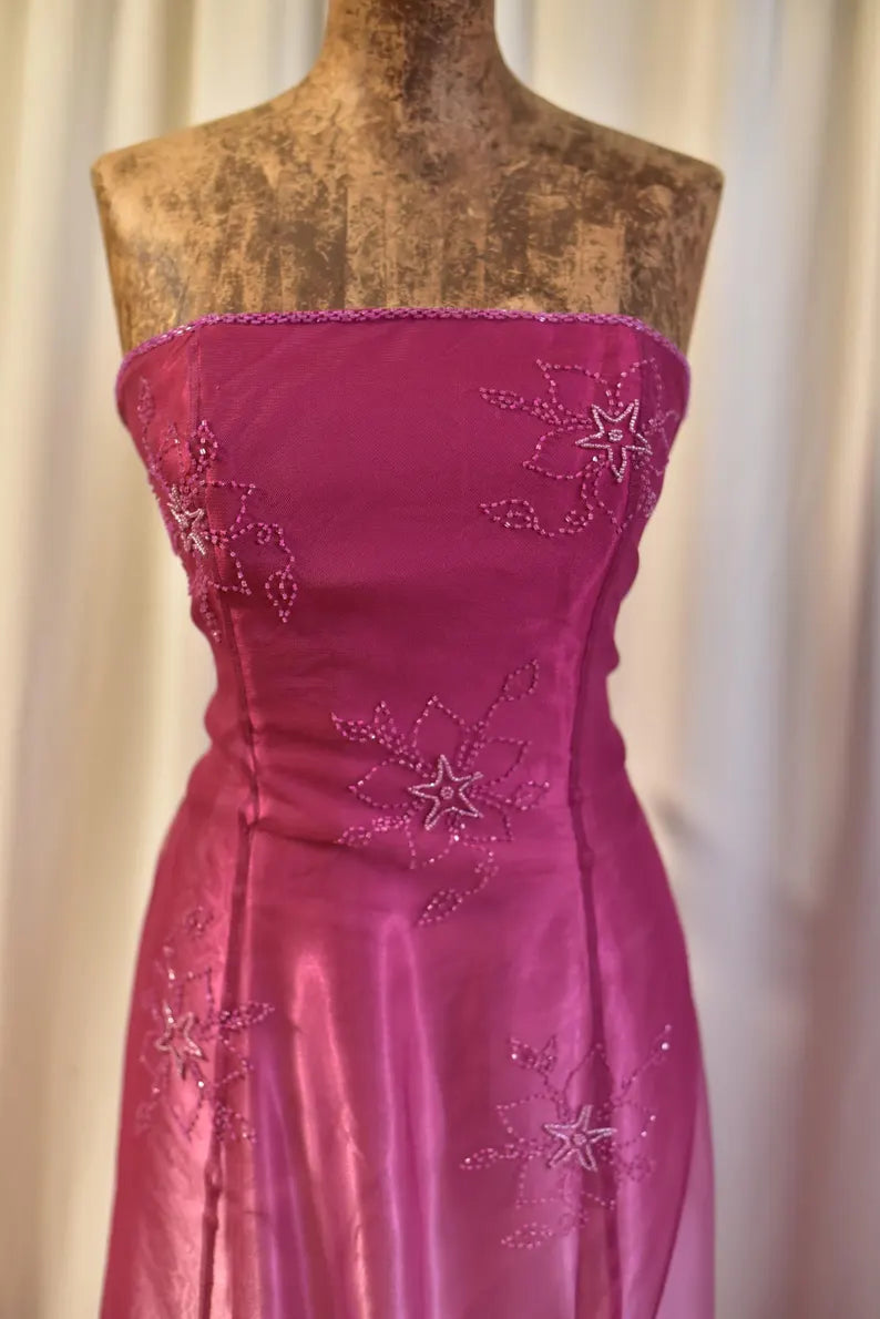 Pink Pretty Fashion Off Shoulder Exquisite Beading Long tulle Satin Ball Gown Evening Dress Party Dress nv3614