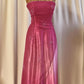Pink Pretty Fashion Off Shoulder Exquisite Beading Long tulle Satin Ball Gown Evening Dress Party Dress nv3614