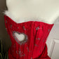 Red Sweet Cute Exquisite Rhinestone Lace Short Mini Homecoming Dress Birthday Party Dress nv3885