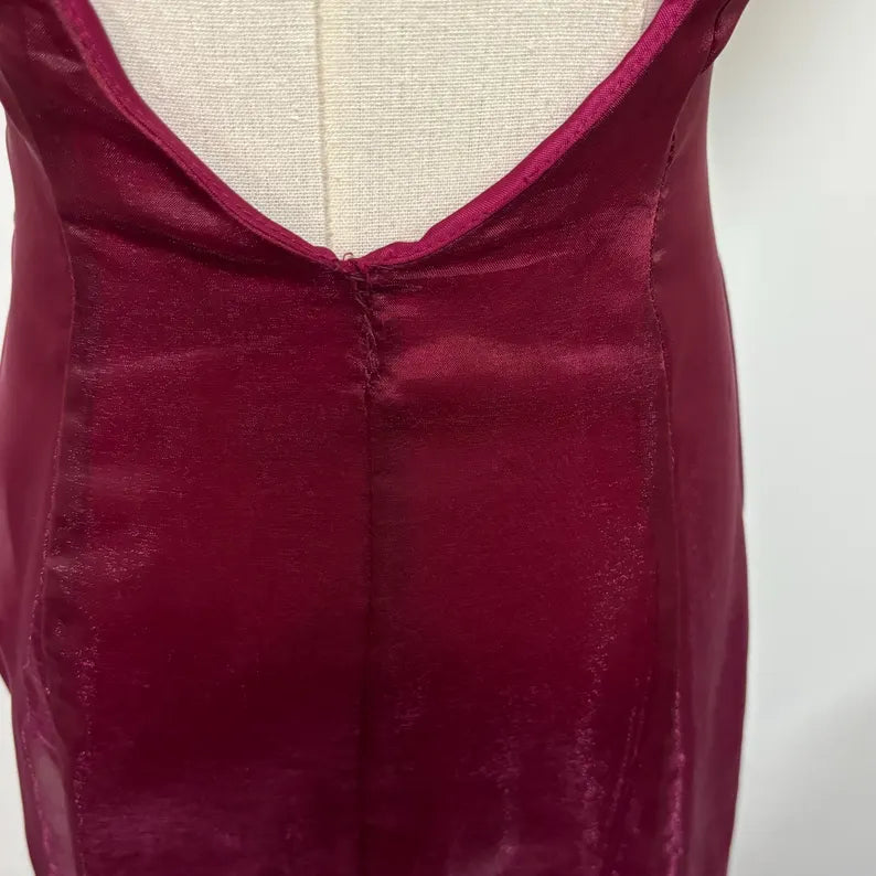 Dark red burgundy retro fashion simple fashion shiny exquisite beaded lace-up back long satin elegant princess ball gown, evening dress, party dress nv3709