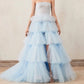 Blue tulle long ball gown evening gown graduation gown evening dress nv1862