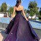 A-line sweetheart spaghetti strap glitter tulle long ball gown formal evening dress nv1759