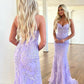 Mermaid Sweetheart Sleeveless Long Prom Dresses, Lace Evening Dresses nv1440