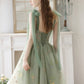Lovely High Low Lace Party Dress, Green Tulle Short Prom Dress, Green Homecoming Dress nv1639