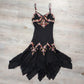 NiceVestidos - Robe de soirée courte/mi-longue à imprimé floral noir nv5461