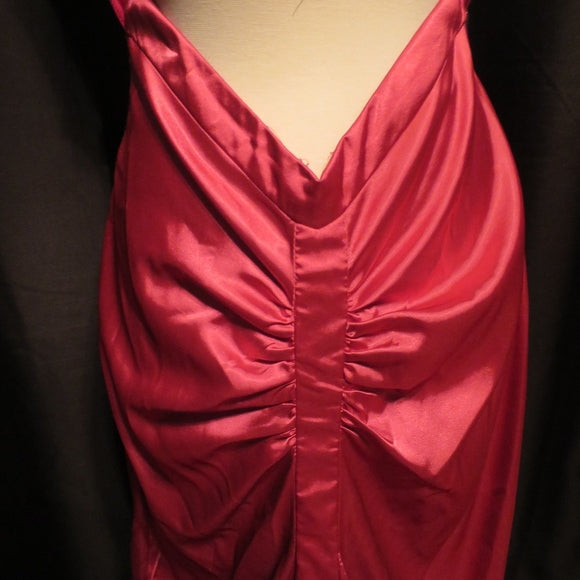 Pink Fashion Elegant Strap Long Backless Satin Floor Length Train Formal Prom Dress Evening Dress Party Dress nv3660