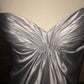 Silver Fashion Elegant Off Shoulder Long Satin Formal Prom Dress Evening Gown Party Dress nv3650