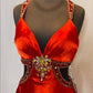 Red gorgeous shiny fashion exquisite beaded backless long elegant satin floor-length train ball gown evening dress nv3641