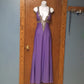 Purple vintage fashion V-neck cross straps long satin elegant prom dress, evening dress, party dress nv3710
