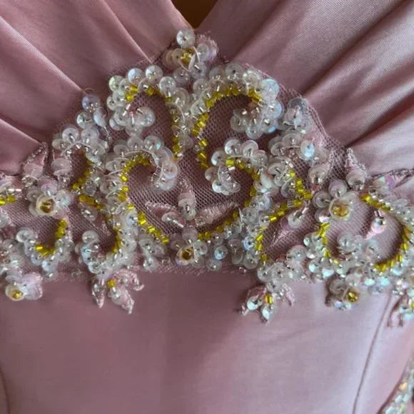 Pink Gorgeous Exquisite Beading Long Taffeta Ball Gown Evening Dress Party Dress nv3659