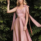 Pink/Yellow Fashion Elegant Off Shoulder Sleeveless A-Line Long Satin Ball Gown Evening Dress Birthday Party Dress Prom Dress Graduation Dress Bridesmaid Dress nv4006