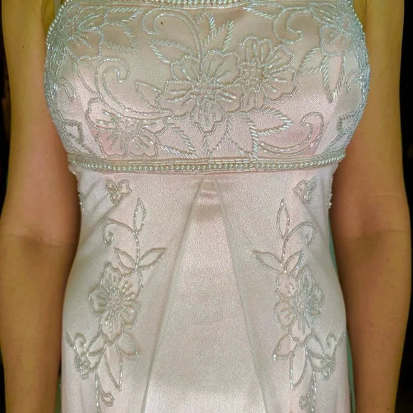 Pink Shiny Fashion Exquisite Beading Long Satin Ball Gown Tulle Evening Dress Party Dress Prom Dress nv3750