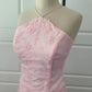 Pink Fashion Embroidered Strap Long Satin Prom Dress Evening Dress Party Dress nv3639