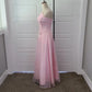 Pink Fashion Embroidered Strap Long Satin Prom Dress Evening Dress Party Dress nv3639