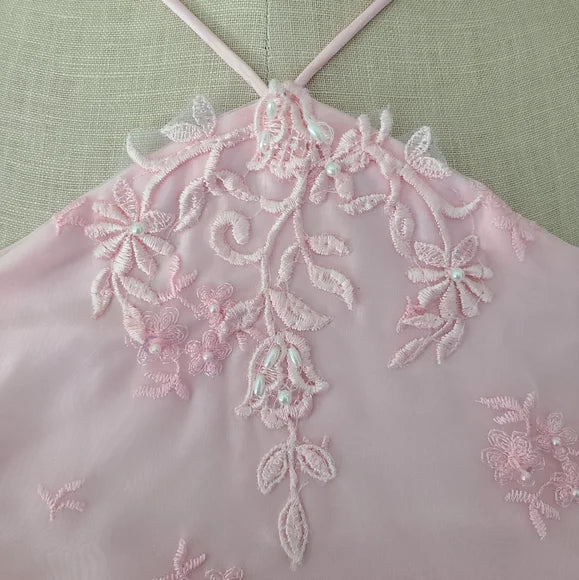 Pink Fashion Embroidered Strap Long Satin Prom Dress Evening Dress Party Dress nv3639