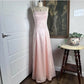 Peach Pink Vintage Fashion Exquisite Beading Elegant Spaghetti Strap Long Satin Ball Gown Evening Dress Party Dress Prom Dress nv3772