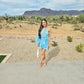 Women's Solid Color Asymmetrical Neckline Hollow Out Lace-up Dress With Ruffle Hem nv1668