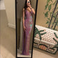 Pink Sparkly Elegant Fashion V-neck Long Sequined Ball Gown Evening Dress Birthday Party Dress Prom Dress nv3840