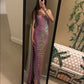 Pink Sparkly Elegant Fashion V-neck Long Sequined Ball Gown Evening Dress Birthday Party Dress Prom Dress nv3840