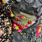 Black floral beaded long mermaid fishtail ball gown evening dress quinceanera dress nv4641