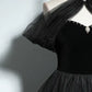 Black chic beautiful black pearl rhinestone ball gown A-line/princess high collar sleeveless backless floor-length/long ball formal dress evening dress nv2643