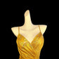 Vintage gold elegant spaghetti strap slit sexy long satin prom dress evening dress nv5233