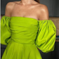 Shoulder Celebrity Dresses Long A Line Satin Evening nv1644