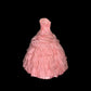 Pink rhinestone elegant long tulle ball gown evening dress nv4921