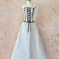 Black and white classic polka dot retro fashion A-line skirt bow tie long floor-length trailing tulle chiffon ball gown evening dress birthday adult ceremony party dress nv4092