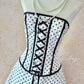 Black and white classic polka dot retro fashion A-line skirt bow tie long floor-length trailing tulle chiffon ball gown evening dress birthday adult ceremony party dress nv4092