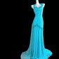 Vintage dress Tiffany blue backless exquisite beaded long satin prom dress evening dress nv5231