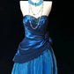 Faites sensation ! Robe bustier bleu roi en satin, ourlet en tulle perlé, pièce indispensable pour vos soirées NV6835
