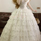 White lace vintage elegant long tulle princess ball gown evening dress party dress nv5010