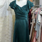 Dark green vintage short satin homecoming dress birthday party dress nv5087