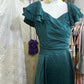 Dark green vintage short satin homecoming dress birthday party dress nv5087