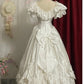 White elegant vintage wedding long ball gown princess. nv5080