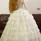 White lace vintage elegant long tulle princess ball gown evening dress party dress nv5010