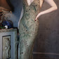 Enchanting dark green vintage long exquisite beaded prom dress nv5434