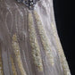 Silver tulle beaded, shiny and gorgeous, Galaxy Heavy Vintage double-shouldered Gatsby-style dress, ball gown, evening gown, party dress nv5207