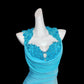Vintage dress Tiffany blue backless exquisite beaded long satin prom dress evening dress nv5231