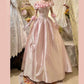 Pink Elegant Sweet Exquisite Vintage Floral Long Satin Ball Gown Evening Gown Party Dress Wedding Dress nv4144