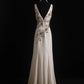 NiceVestidos--Vintage Off-White Beaded Dress Exquisite Beaded Long Ball Gown Graduation Dress NV5860