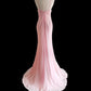 Pink Fashion Elegant Suspender Long Mermaid Slim Fishtail Skirt Chiffon Floor Length Train Ball Gown Evening Dress Wedding Bridesmaid Party Dress Prom Dress nv3865