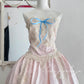 Pink princess exquisite little pearl embellished dress satin A-line floral lace long coming-of-age ceremony birthday sweet little princess prom dress evening dress coming-of-age ceremony birthday dress prom dress nv4084