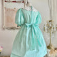 Mint Green Petal Baby Doll Collar and Puff Sleeves Embroidered Little Roses Vintage Elegant A-skirt Delicate Short chiffon Homecoming Dress Prom Dress Evening Dress garden Party Dress Prom Dress Wedding Flower Girl Dress nv4100