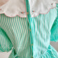 Mint Green Petal Baby Doll Collar and Puff Sleeves Embroidered Little Roses Vintage Elegant A-skirt Delicate Short chiffon Homecoming Dress Prom Dress Evening Dress garden Party Dress Prom Dress Wedding Flower Girl Dress nv4100